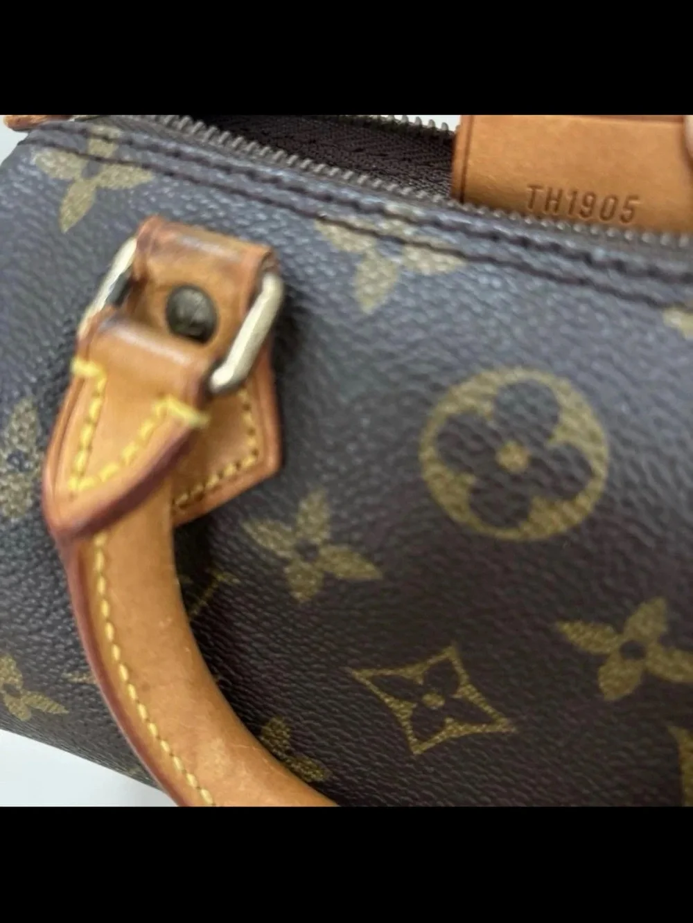 Louis Vuitton Brown Monogram Mini Speedy with Tan Trim and Long Strap